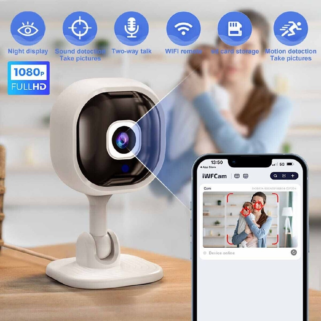 SecureLens 1080p Mini Camera – Night Vision & App Control