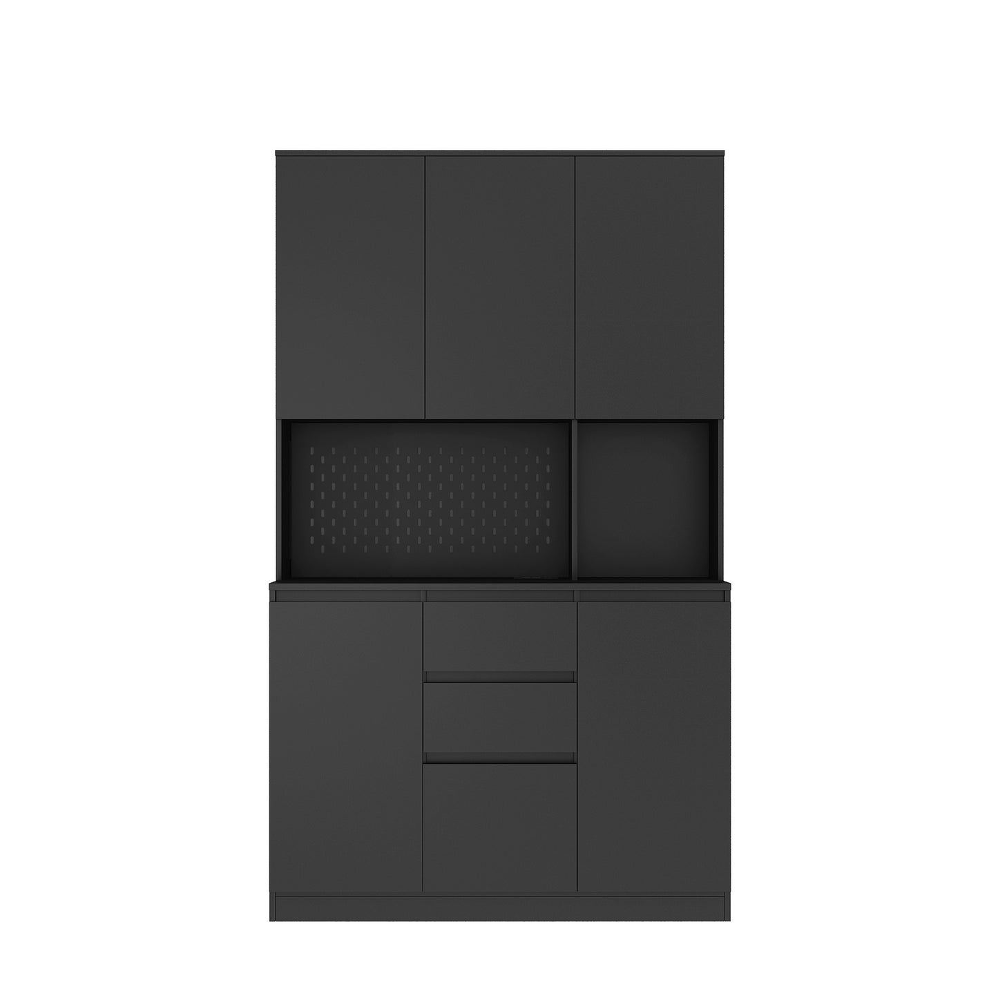 Kitchen Pantry Cabinet Cupboard With 6 Doors,3 Shelves And 2 Drawer