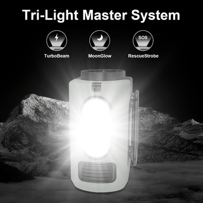 10000mAh Portable Waist Fan, Clip On Wearable Belt Personal Fan, Rechargeable Battery Powered, With 5 Speed Levels And A Flashlight, Suitable For Outdoor Camping And Traveling Gray