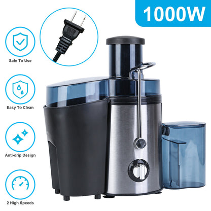 Juicer Juice Extractor With 2 Speeds 2.6in Wide Feed Chute 17Oz Juicer Cup 54Oz Pulp Collector Electric Juicer For Fruits Vegetables