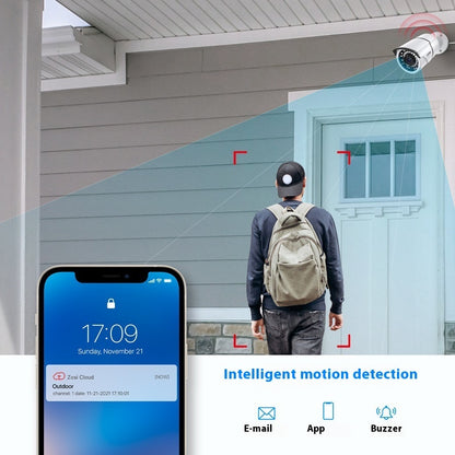 ZOSI Super HD PoE NVR Kit (5 MP Cameras, AI Detection, Color Night Vision)